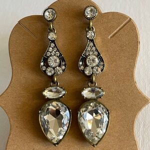 WA Studios Crystal Drop Statement Earrings